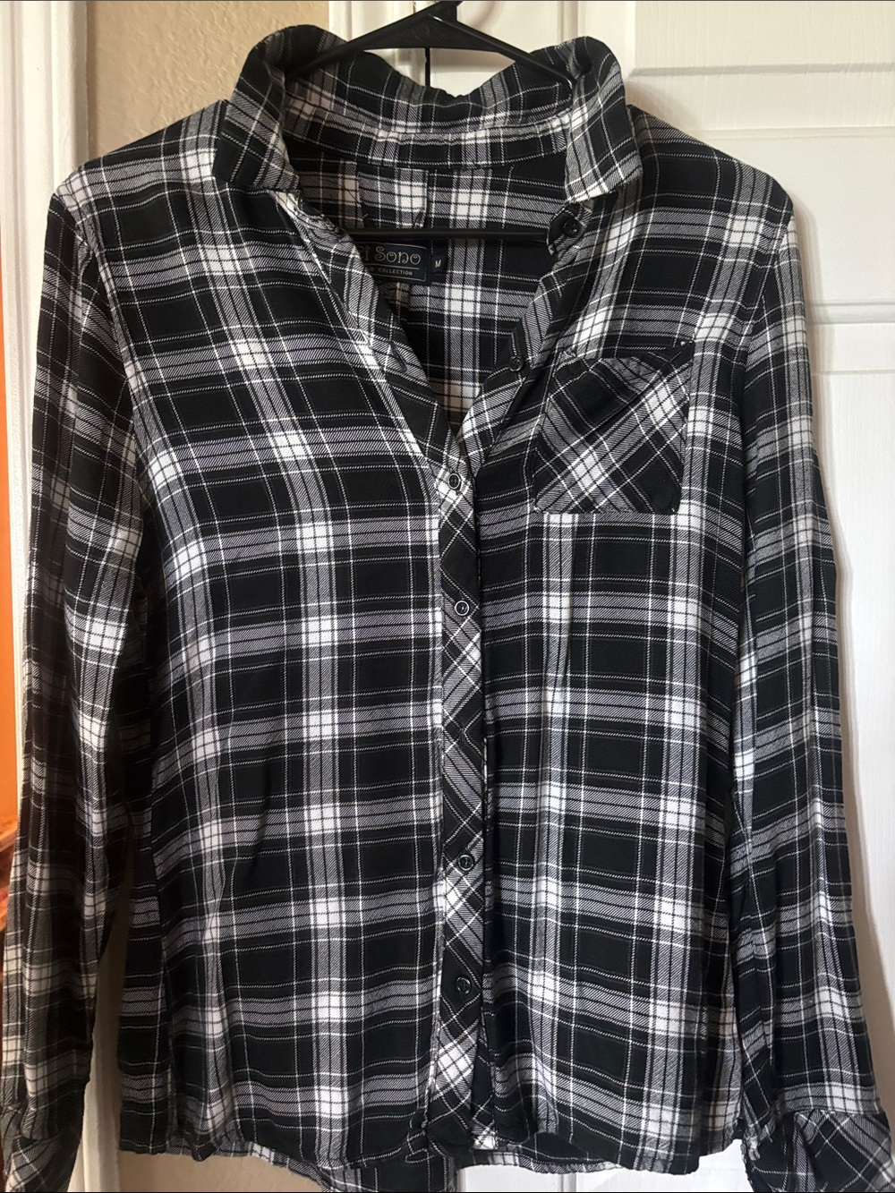 Ci Sono Black & White Plaid Shirt